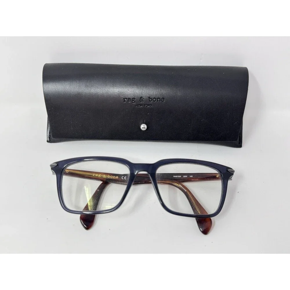 rag & bone RNB7030 Eyeglass Frames Only S9W 52-17-145 Blue Tortoise with Case